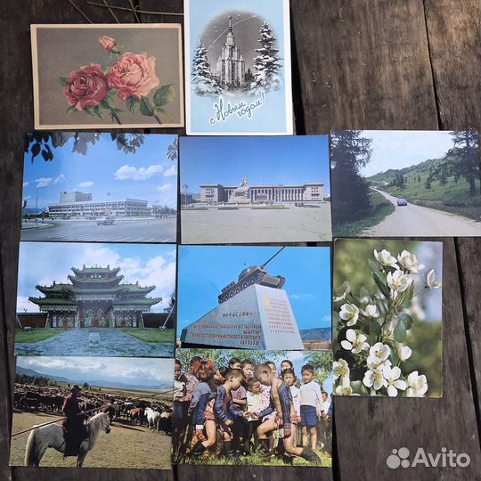 Советские открытки и карта Ленинград 1956