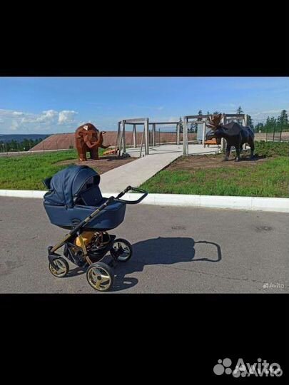 Коляска 2 в 1 adamex barcelona (экокожа)