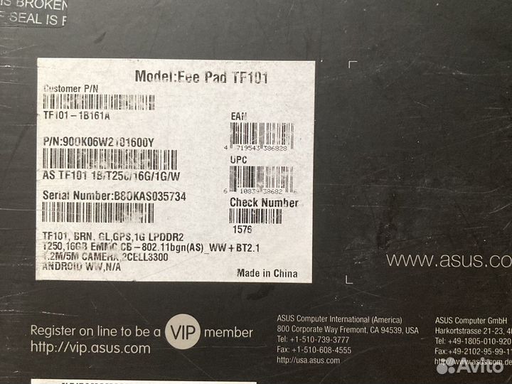 Планшет asus Eee pad TF101