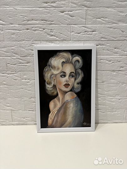 Мэрилин Монро картина маслом на оргалите 20/30