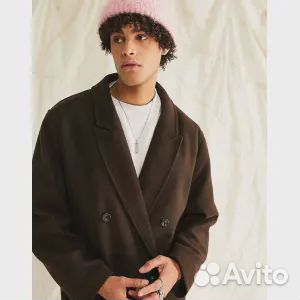 Коричневое пальто оверсайз из смесовой шерсти ASOS