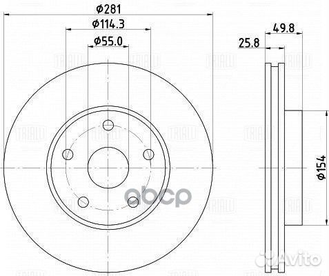 Диск тормозной перед DF270053 Trialli