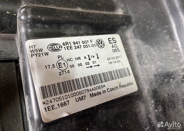 Фара левая Volkswagen Polo 6R1941007F