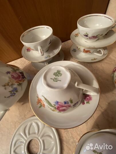 Сервиз чайный ГДР Мейсенский букет