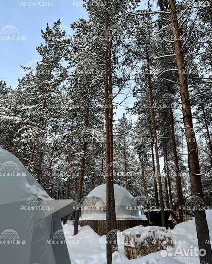 Шатер для глэмпинга Геокупол утепленный Сфера Юрта