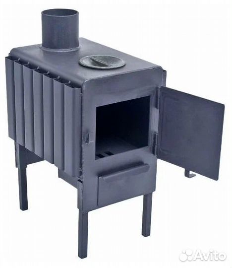 Печка буржуйка с водяным котлом