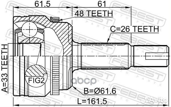 ШРУС наружный к-кт Toyota Camry ASV50 15 0110