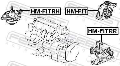 Подушка двигателя зад прав/лев hmfit Febest