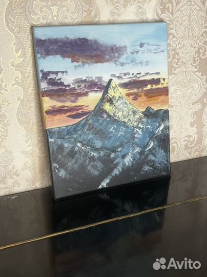 Картина горы маслом на холсте пейзаж