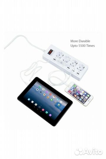 Удлинитель с 6 USB-порт 4 розетки 