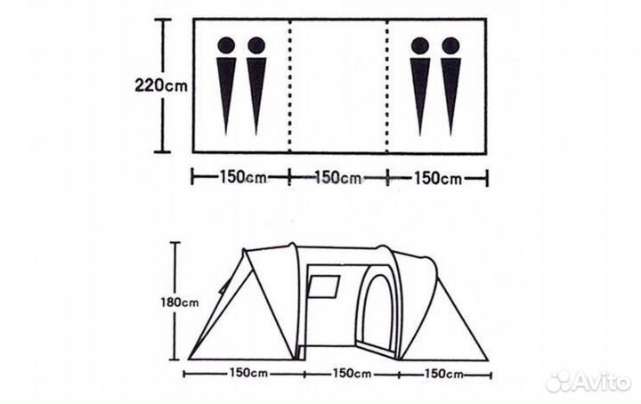 Палатка 4-местная lanyu 1699