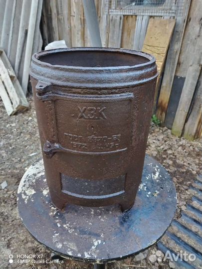 Печь буржуйка чугунная СССР под казан