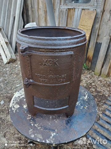 Печь буржуйка чугунная СССР под казан