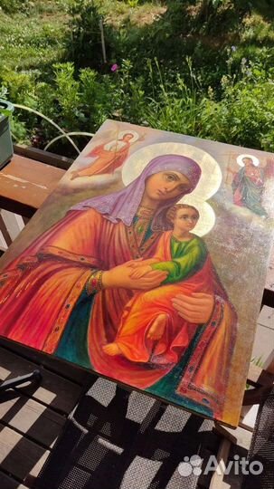 Афон икона Образ Богородицы Страстная 66*50 золото