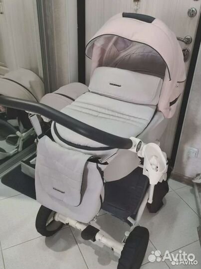 Коляска 2 в 1, Bebetto Torino (экокожа+ткань)