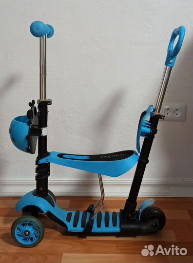 Самокат 3-х колесный со светящимися колесами