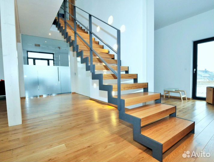 Лестница в частный дом. Металлокаркас