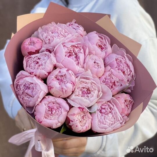 Букет из розовых пион