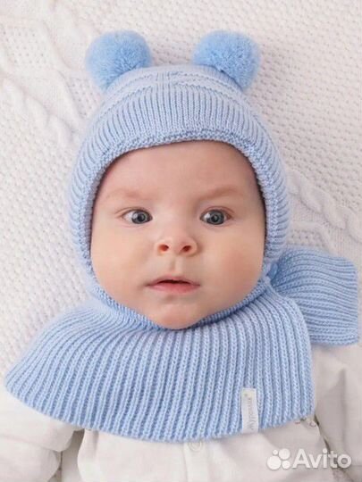 Шапочка для новорожденного зима