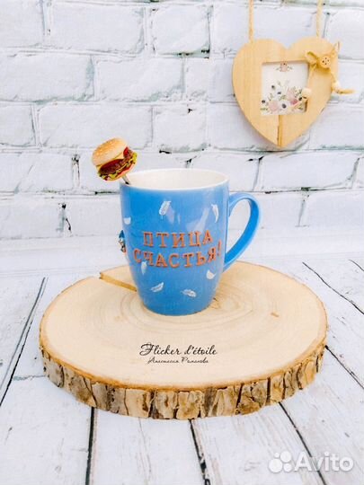 Декорированная кружка полимерной глиной. Рыжий кот