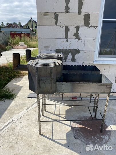 Мангал с печью под казан