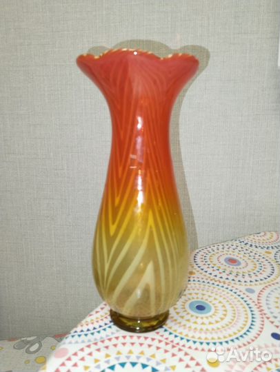 Ваза цветное стекло чехия СССР