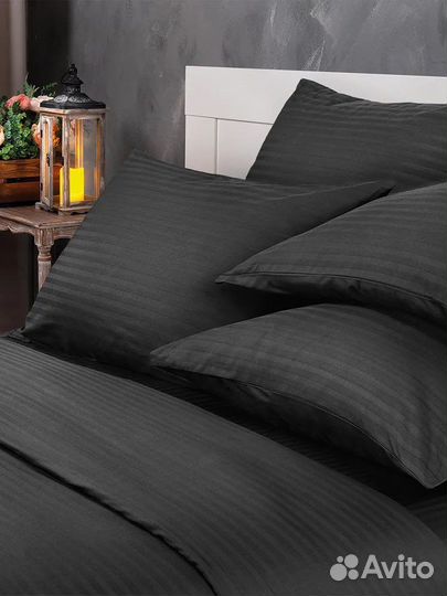 Постельное белье евро страйп-сатин турция