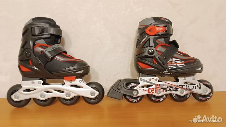 Коньки роликовые размер 26-31. Reaction Rainbow