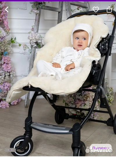 Зимний конверт в коляску на овчине