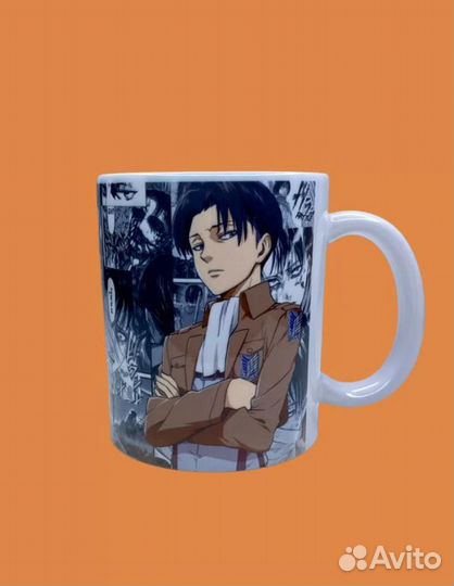 Кружка Леви Атака титанов аниме