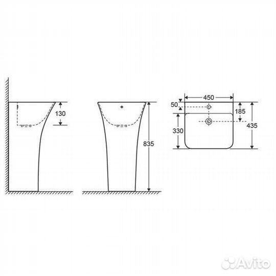 Раковина Cerutti Spa Luca CT7283 напольная