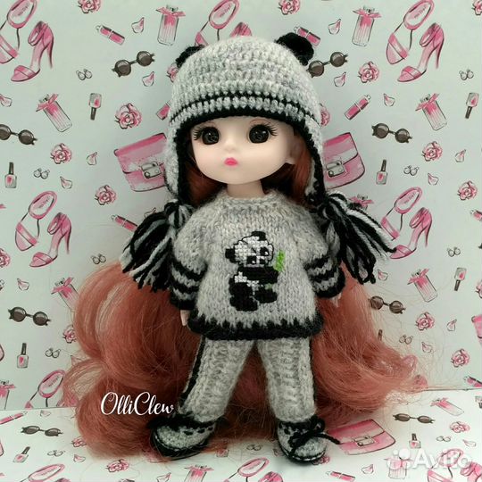 Кукла шарнирная 16 см в костюме 