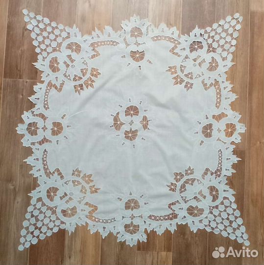 Салфетки из белого хлопка ришелье