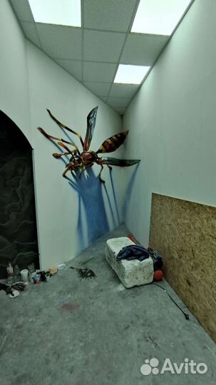 Роспись стен 3д полы фасады зданий