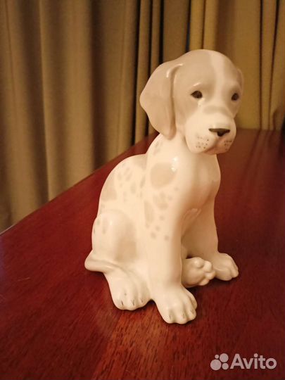 Фарфоровая статуэтка Щенок мраморного дога лфз