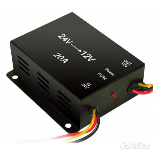 Авто преобразователь напряжения с 24V на 12V 15A