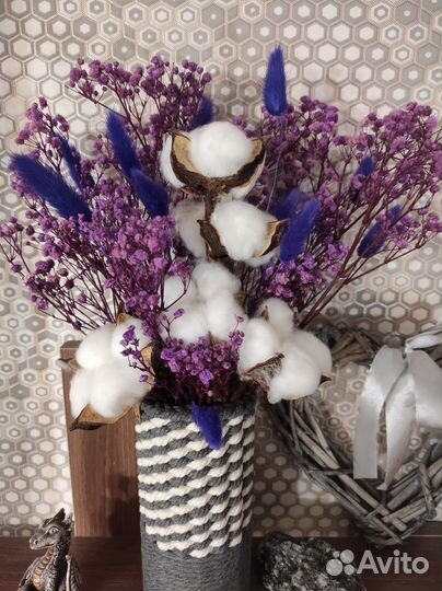 Ручная работа - ваза с сухоцветами