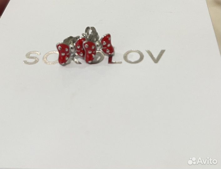 Серебряные серьги детские Sokolov