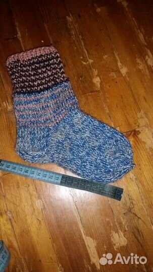 Новые вязанные детские носки с пуховой нитью