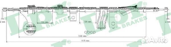 Трос ручного тормоза honda civic 91-95 1480мм з
