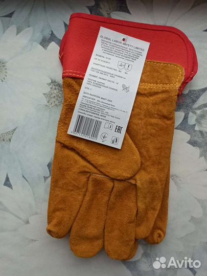 Перчатки спилковые комбинированные