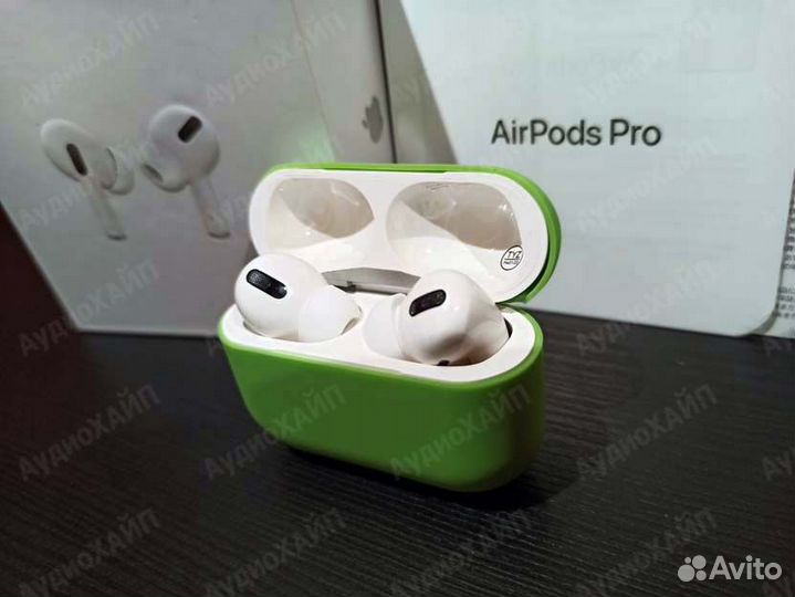 Airpods Pro Шумоподавление Комплект Зеленый Чехол