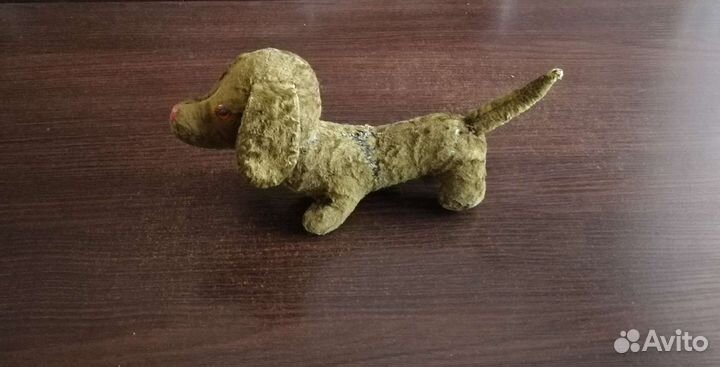 Плюшевая собачка такса, винтаж