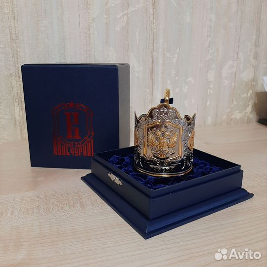 Подстаканник латунный в подарочном футляре