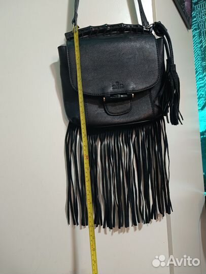 Нат.кожа Gucci сумка с бахромой замша