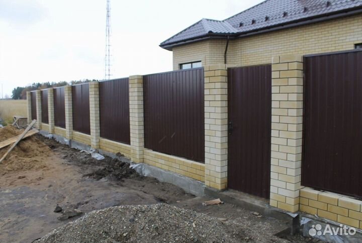 Забор из профнастила с установкой
