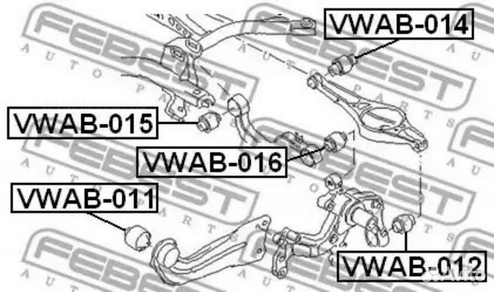 Febest vwab-014 Сайлентблок рычага подвески зад пр