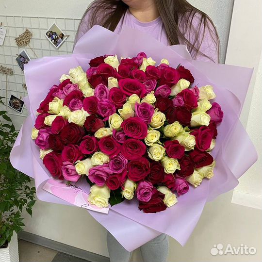 101 Роза Цветы Букеты 75 51 25 15 Розы Доставка