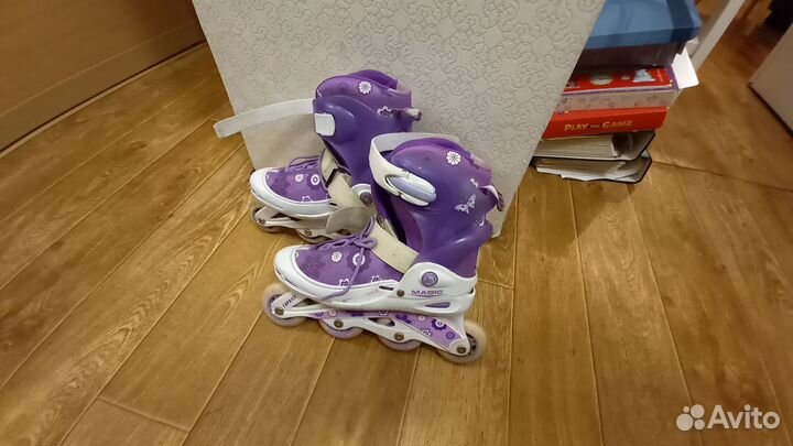 Роликовые коньки раздвижные, 33-37 размер