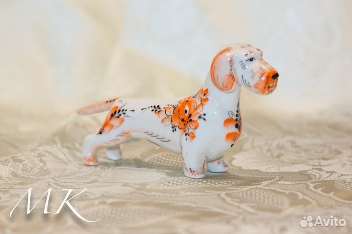 Такса жесткошерстная статуэтка из фарфора